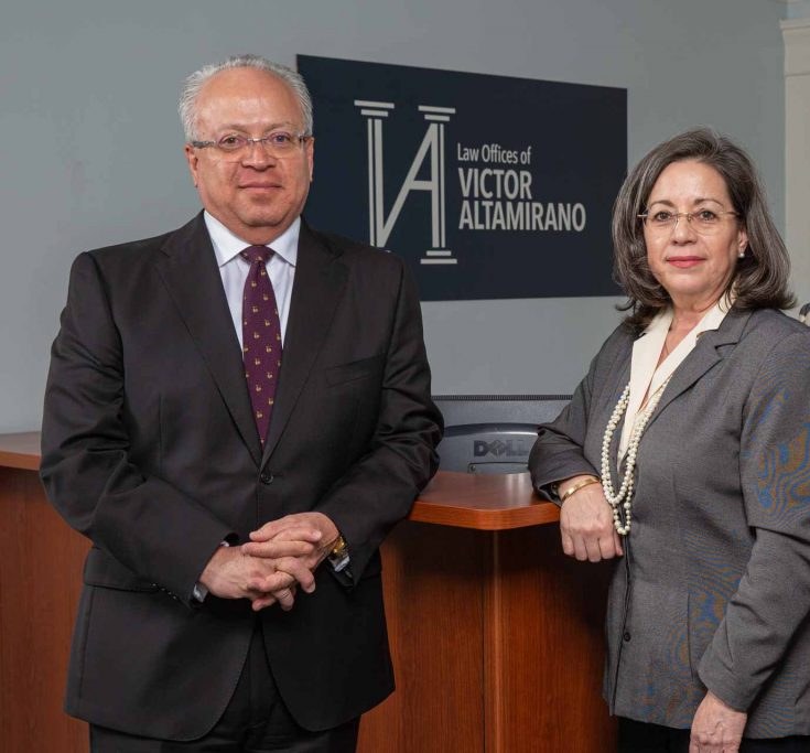 Victor Altamirano, Attorney at Law, with Case Manager Silvia Altamirano at the firm's Santa Ana office